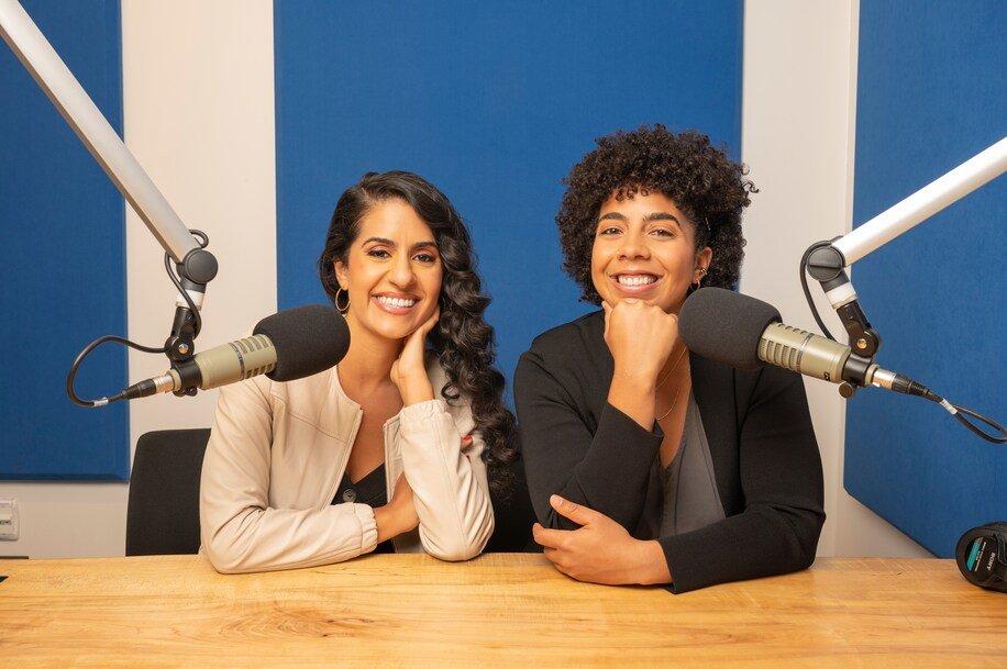 Elahe Izadi (left) and Martine Powers (right), co-hosts of the "Post Reports" podcast. (Marvin Joseph / The Washington Post)